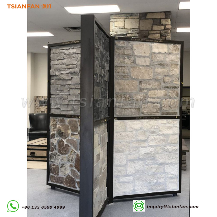 Large cultural stone floor rotating stand natural stone display stand