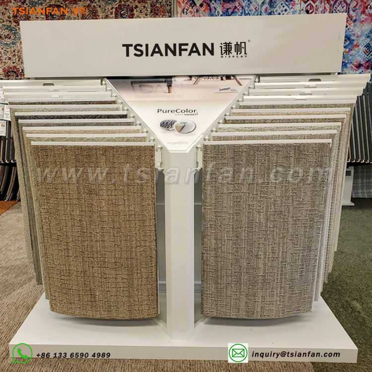 Carpet sample display stand Carpet display stand in exhibition hall