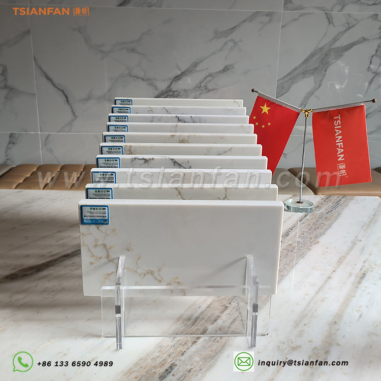 Transparent display stand acrylic stone sample countertop stand