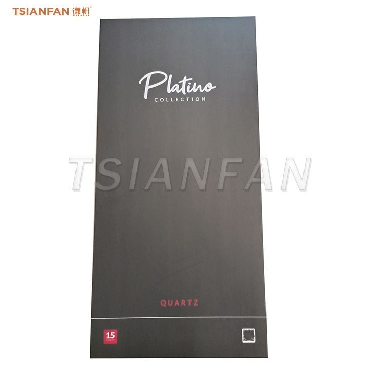 Three folding pages of high quality plastic sample booklet Folding marble brochure