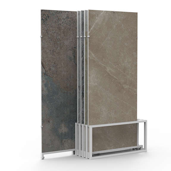 vertical plate push-pull ceramic tile display stand for shop CT602