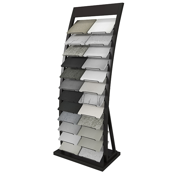 Marble Quartz Stone Display Tower Outdoor Black For Exhibition SRL017