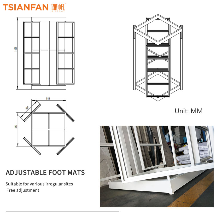 Tile Ceramic Marble Granite  Stone Sample Shelf Mosaic Ceramic Floor Stone rotating Metal display rack