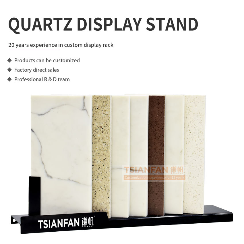 Shops new desgin Customize Quartz tile stone sample table display rack Countertop stand