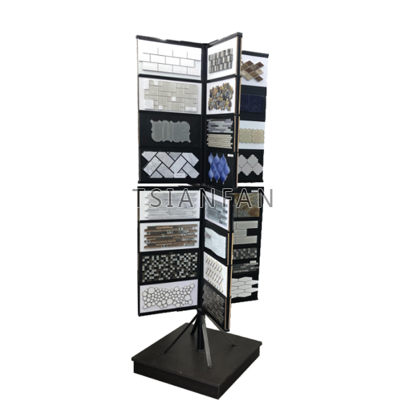 mosaic sample rotating display rack Natural stone Metal Flooring Display Stand  MZ1004