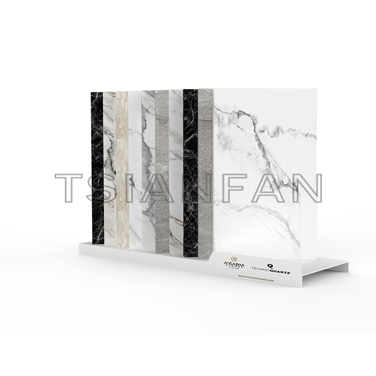 New design Countertop marble stone display desktop display stand quartz marble stone sample desktop display stand SR820