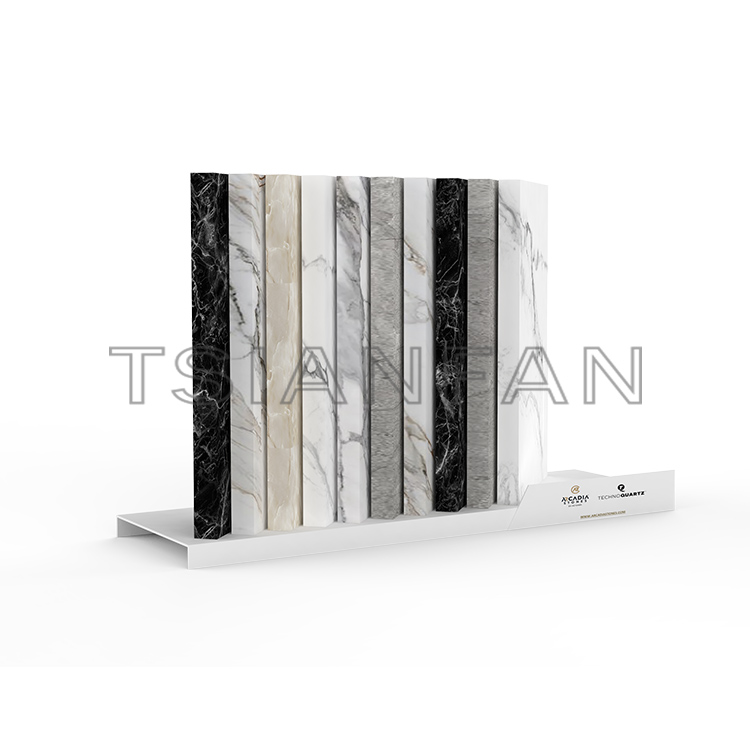 New design Countertop marble stone display desktop display stand quartz marble stone sample desktop display stand SR820