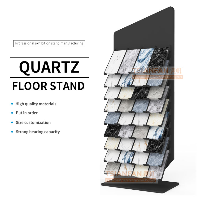 2023 New design waterfall tile display rack quartz stone marble natural stone tile sample shelf