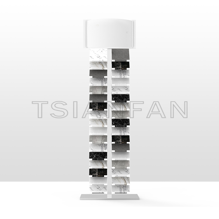 Factory wholesale metal display rack stone sample marble quartz stone tile display floor stand SRL015