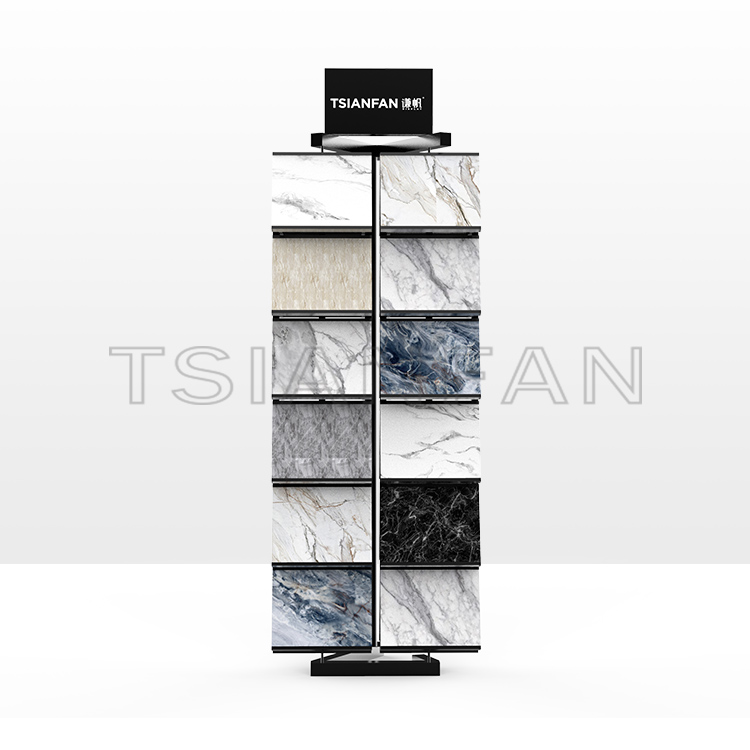 Showroom Steel Tower Type flooring rack tile marble quartzite granite tile natural stone sample display stand srl597