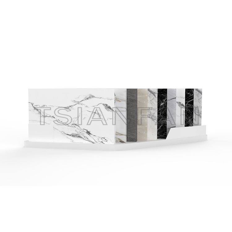 Customize Quartz marble tabletop display stand high-quality metal countertop display rack srt712