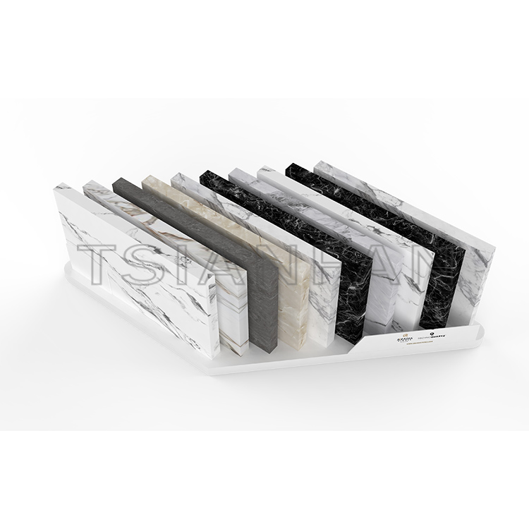 Customize Quartz marble tabletop display stand high-quality metal countertop display rack srt712