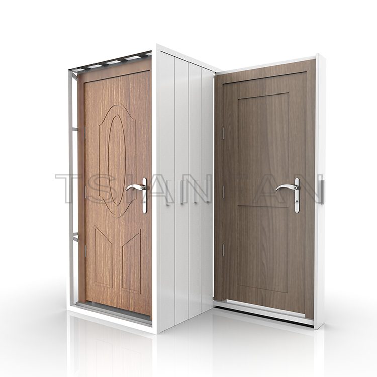 Hot selling custom wooden door Sliding push pull metal display cabinet  door  display rack KK002