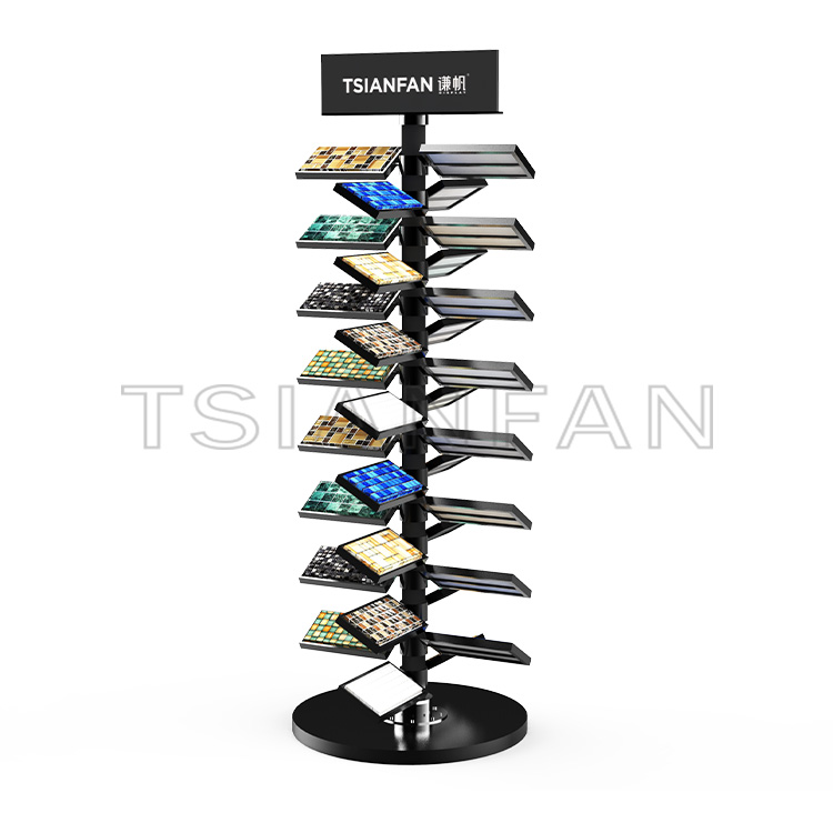 Factory design 2023 floor-to-ceiling mosaic tile metal display rack-ML985