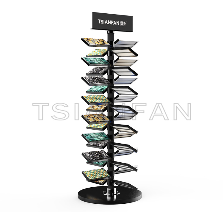 Factory design 2023 floor-to-ceiling mosaic tile metal display rack-ML985