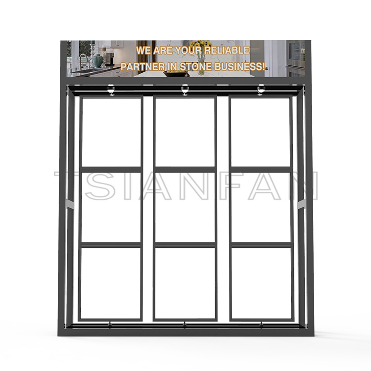 Custom Quartz Stone Sample Floor Display Rack-SG006