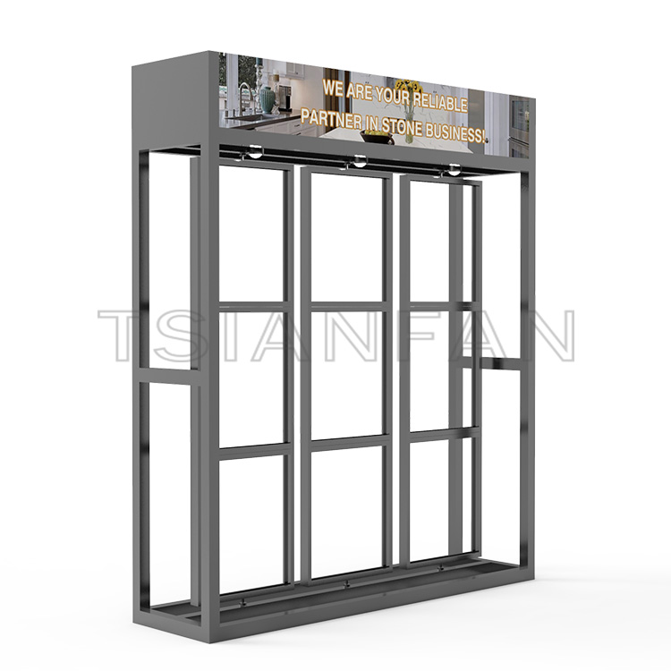 Custom Quartz Stone Sample Floor Display Rack-SG006