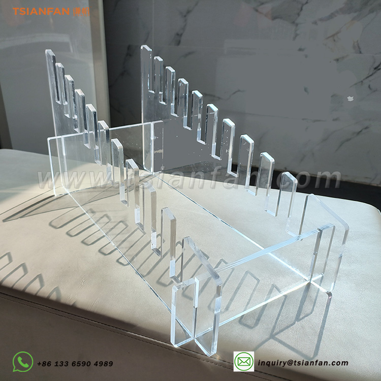 Transparent display stand acrylic stone sample countertop stand