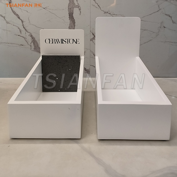 Free paint board white marble display box tile sample display