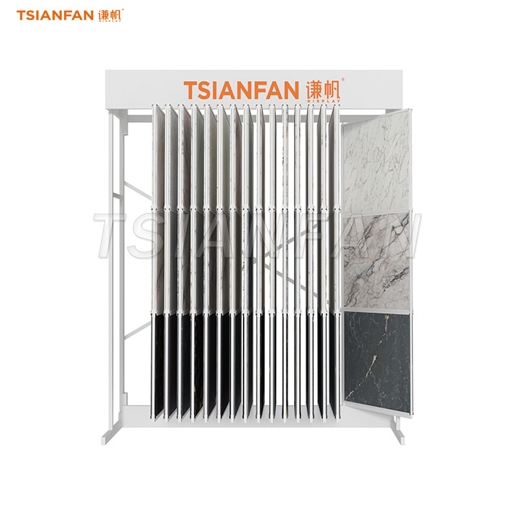 Book-leaf style tile sample display stands-CF095